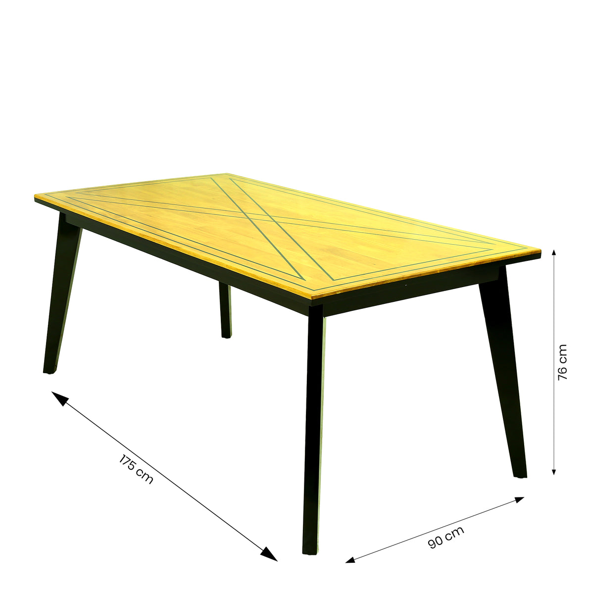 Black Engineered wood 6 Seater Dining Table by Zodiya
