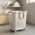 White Storage Basket with Wheels by Zodiya