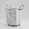 White Storage Basket with Wheels by Zodiya