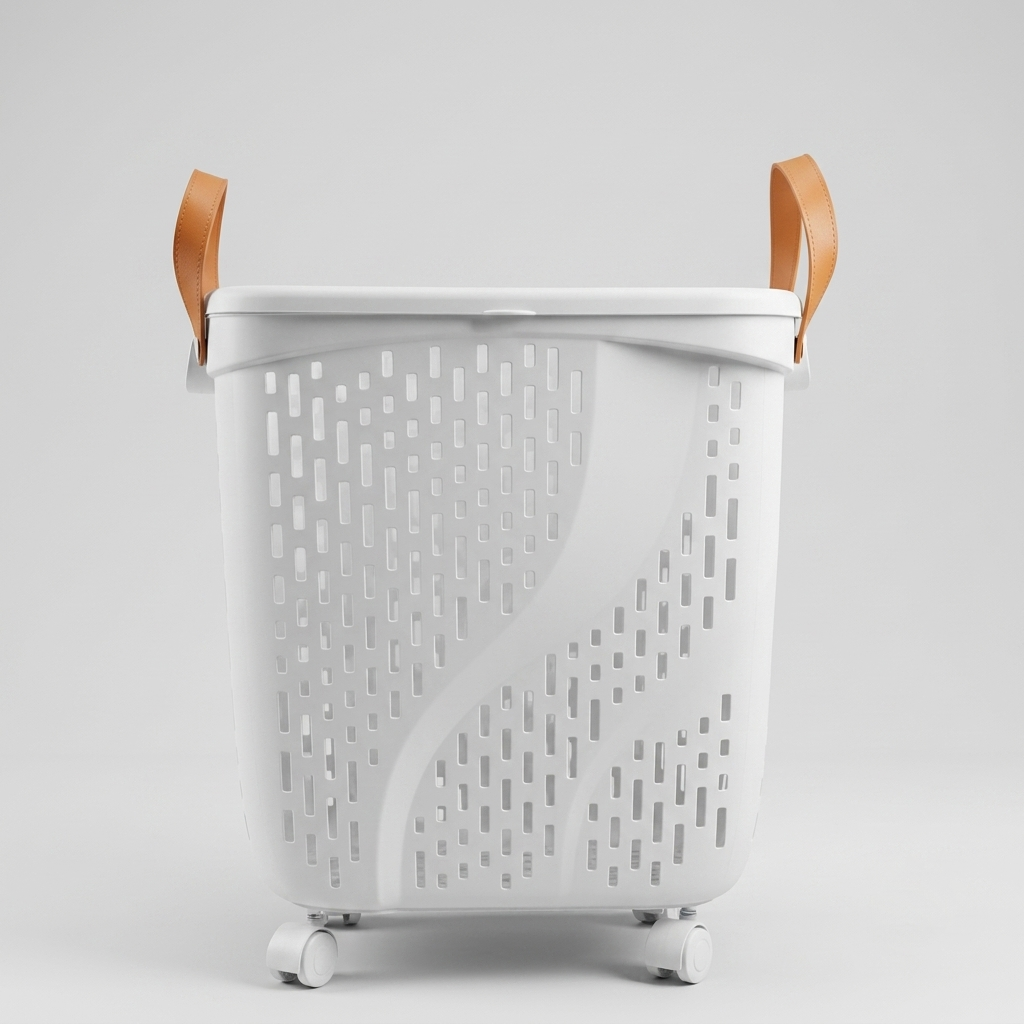 White Storage Basket with Wheels by Zodiya