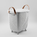 White Storage Basket with Wheels by Zodiya