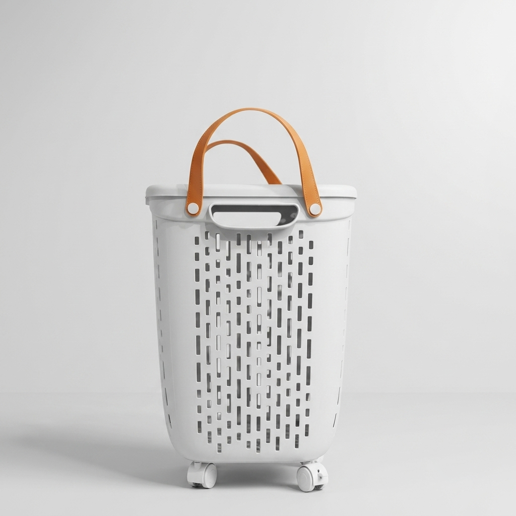 White Storage Basket with Wheels by Zodiya