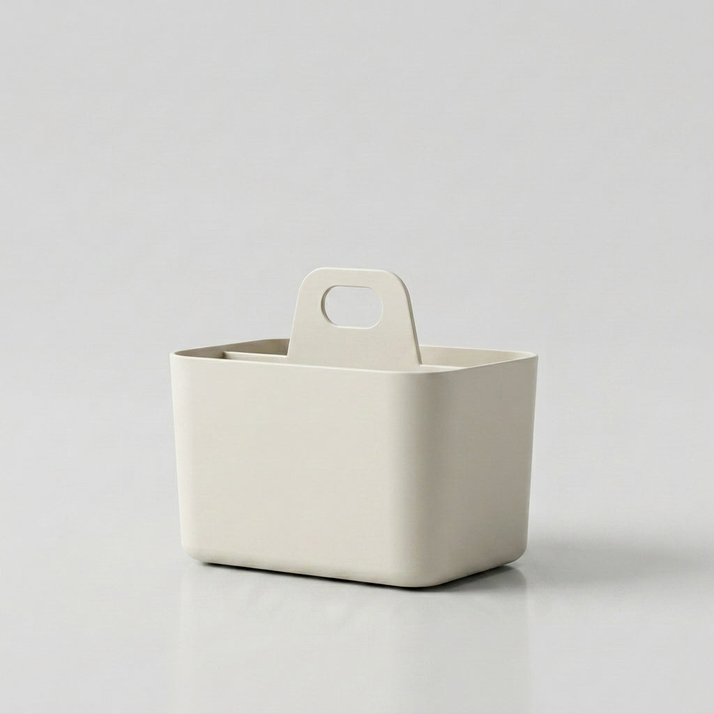 White Plastic Bathroom Organiser ( 4 compartment) by Zodiya