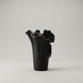 Large Black Ceramic Flower Vase ( Gold Border) by Zodiya
