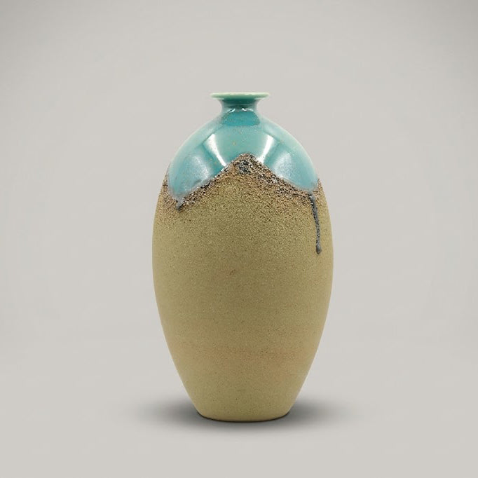 Olive Green Drip Glaze Large Ceramic Vase By Zodiya