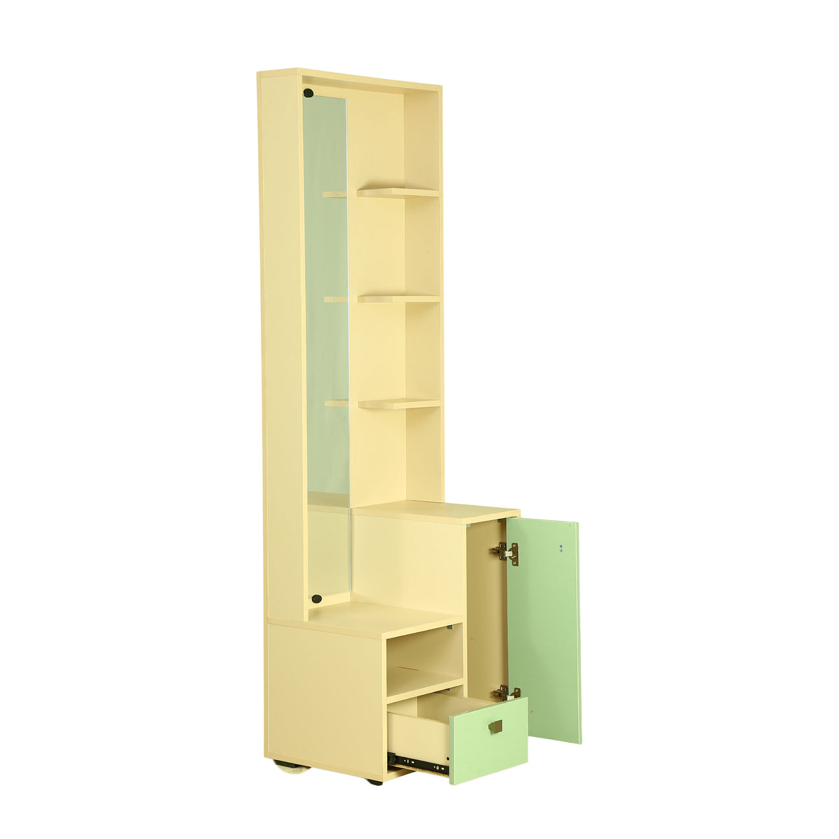 Lormier Beige Engineered Wood Tall Dressing Table with Mirror By Zodiya