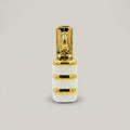 Gold and White Ceramic Flower Vase (Striped) by Zodiya