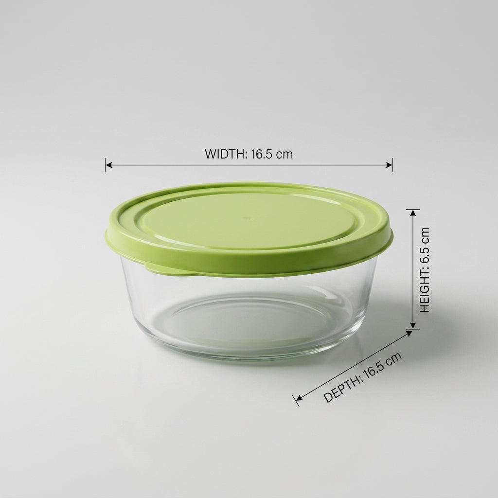 Glass Food Storage Container with Lid (635 ml) by Zodiya