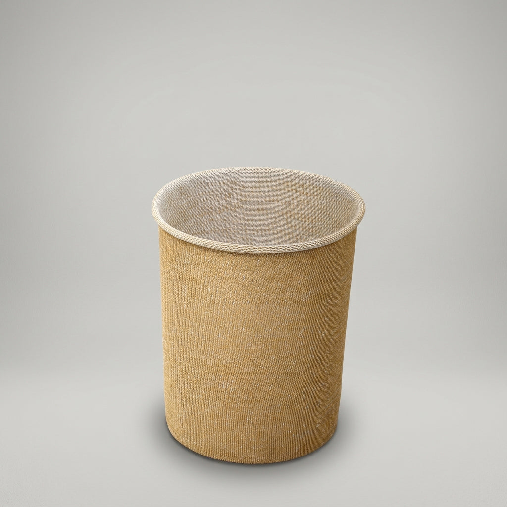 Mustard Fabric Laundry Basket by Zodiya