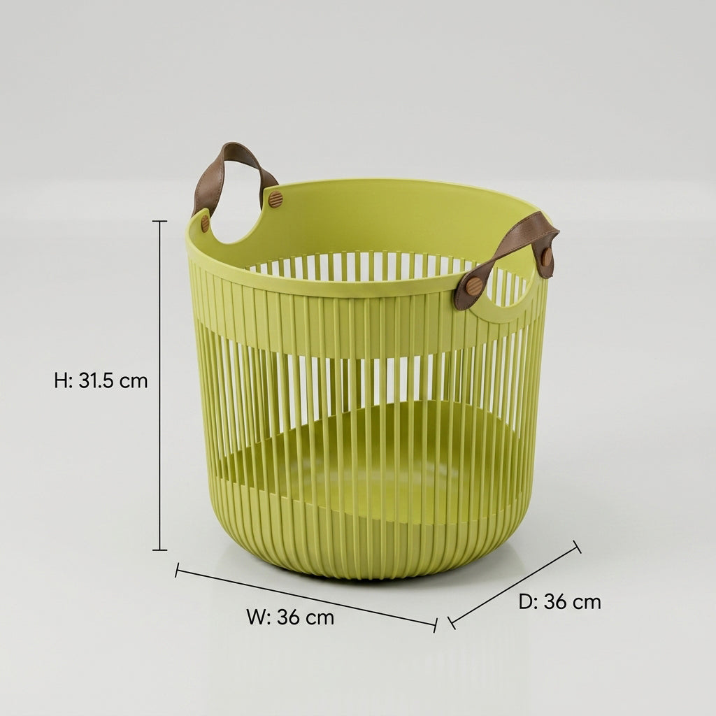 Green Plastic Laundry Basket By Zodiya