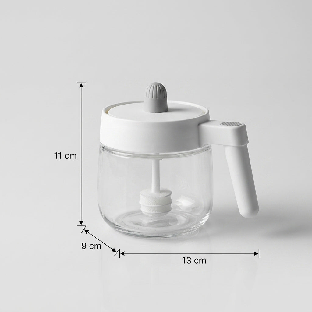 Plastic Oil & Honey Jar with Brush Wand By Zodiya