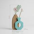 Wooden Floral Tabletop Vase Decor by Zodiya