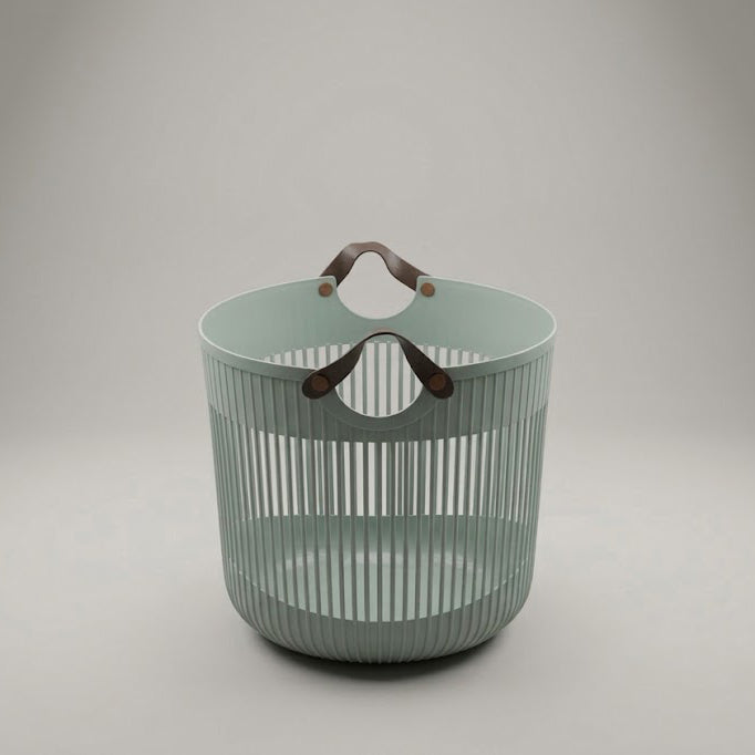 Grey Plastic Laundry Basket By Zodiya