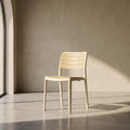 Cream Slatted Outdoor Dining Chair by Zodiya