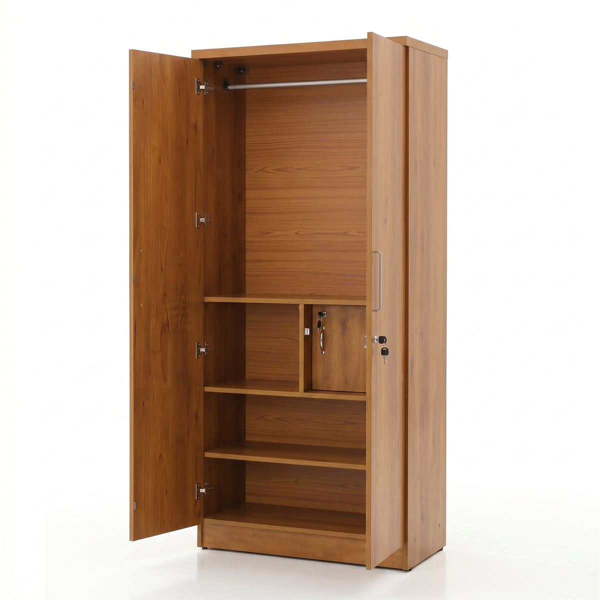 Wooden 2 Door Wardrobe With Mirror By Zodiya