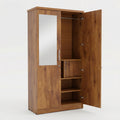 Wooden 2 Door Wardrobe With Mirror By Zodiya