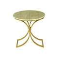 Round Marble Top Side Table with Gold Base by Zodiya