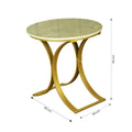 Round Marble Top Side Table with Gold Base by Zodiya