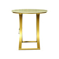 Round Marble Top Side Table with Gold Base by Zodiya