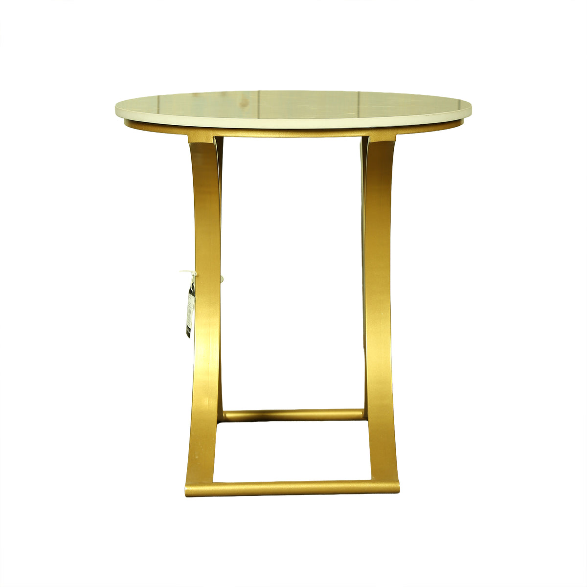 Round Marble Top Side Table with Gold Base by Zodiya