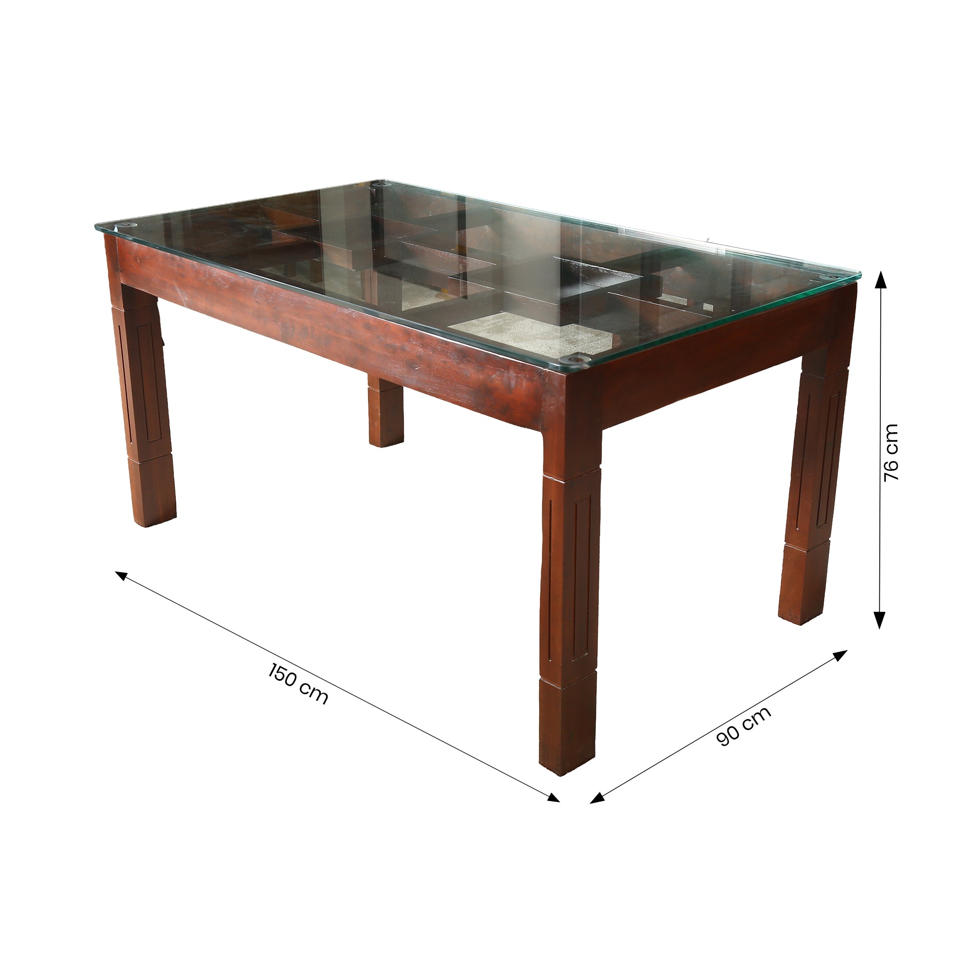 ZDY-Prestige 5x3 Dining Table Glass Top-19463