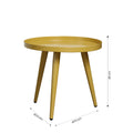 Round Yellow Metal Side Table by Zodiya
