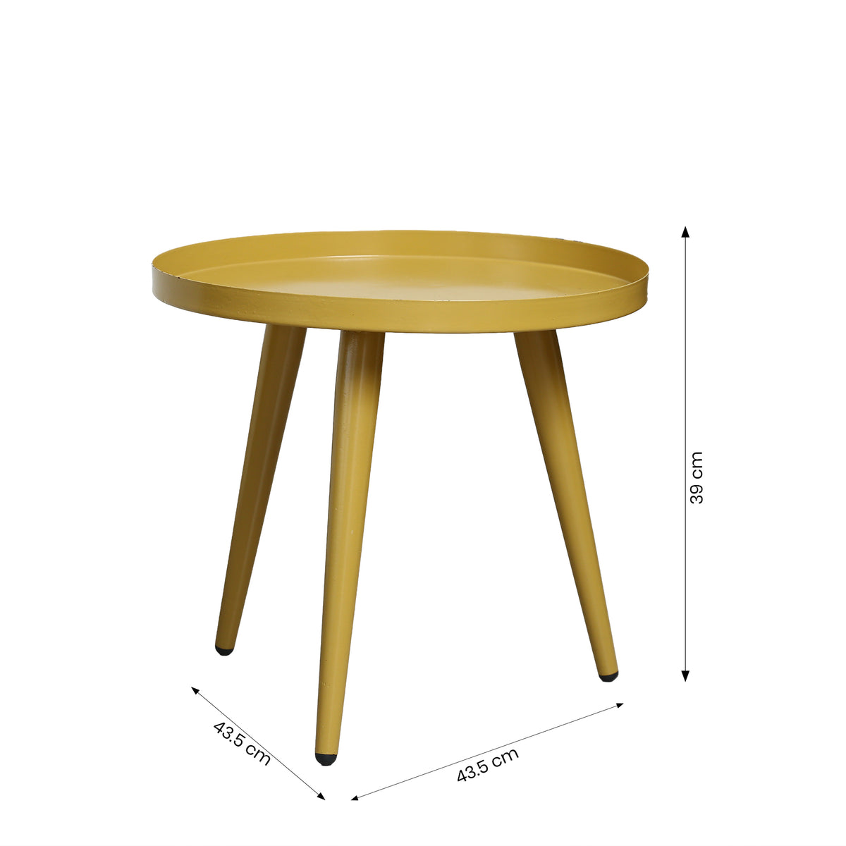 Round Yellow Metal Side Table by Zodiya