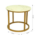 Round Marble Nesting Coffee Tables (Set of 2, Gold) by Zodiya
