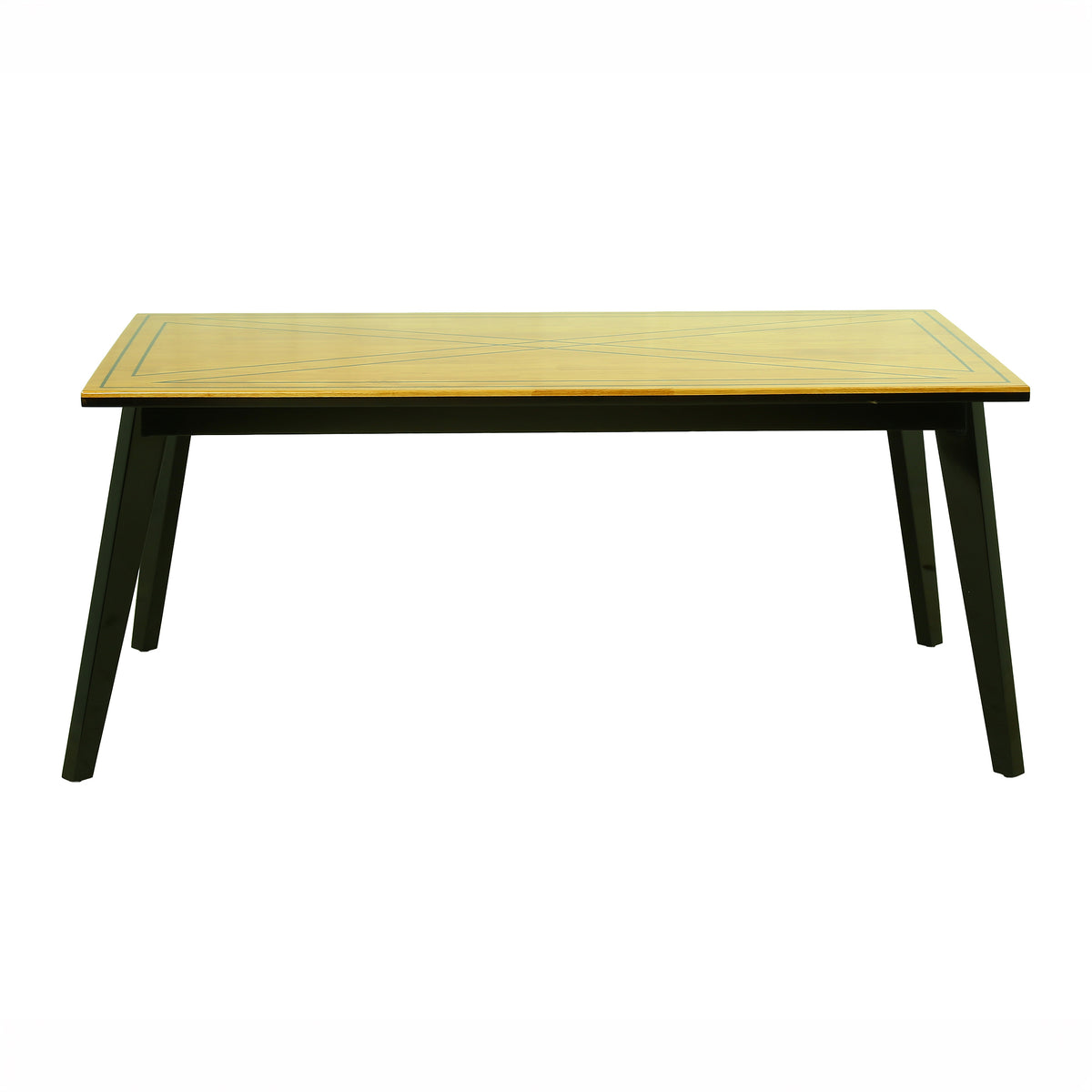 Black Engineered wood 6 Seater Dining Table by Zodiya