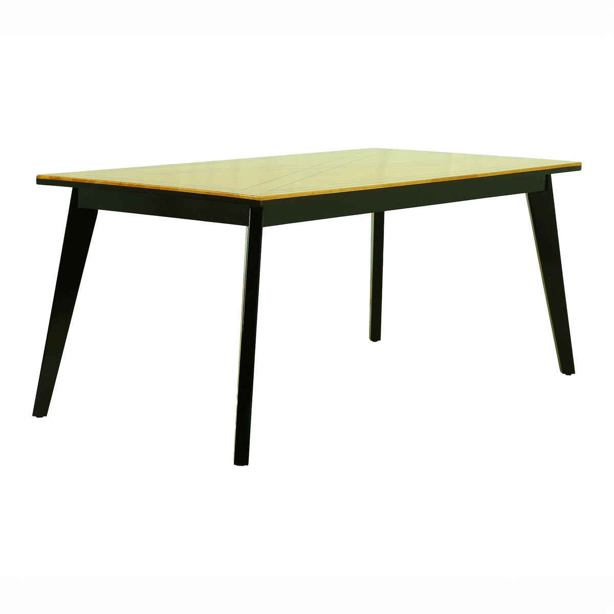 Black Engineered wood 6 Seater Dining Table by Zodiya