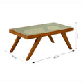 Square Glass Top Wooden Coffee Table by Zodiya