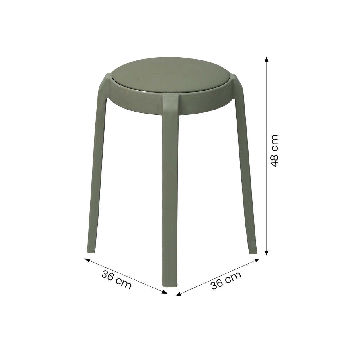 Grey Fabric Seating Stool by Zodiya