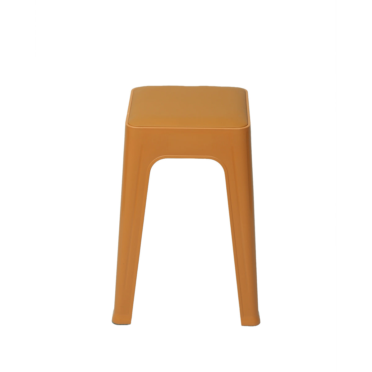 Mocha Orange Square Plastic Stool by Zodiya