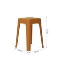Mocha Orange Square Plastic Stool by Zodiya