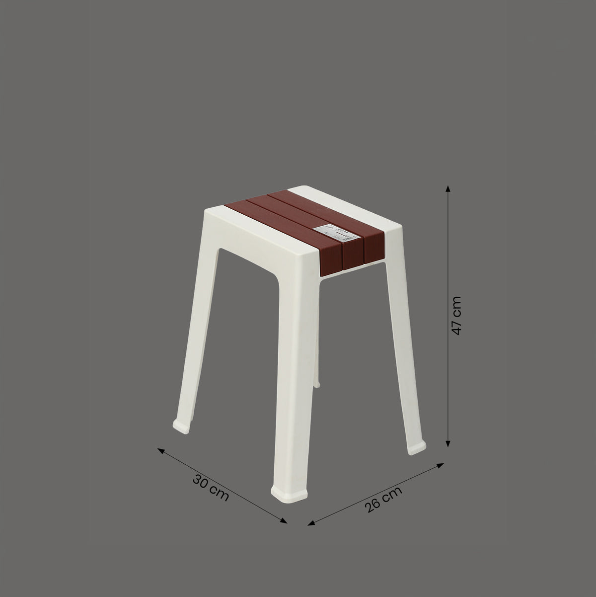 White Plastic Stool By Zodiya
