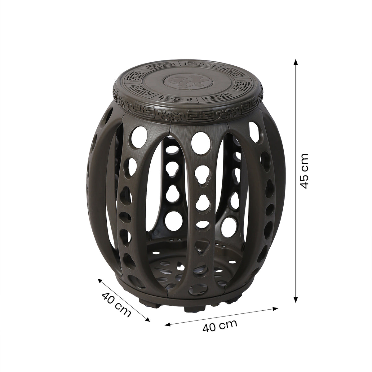 Walnut Barrel Garden Stool by Zodiya