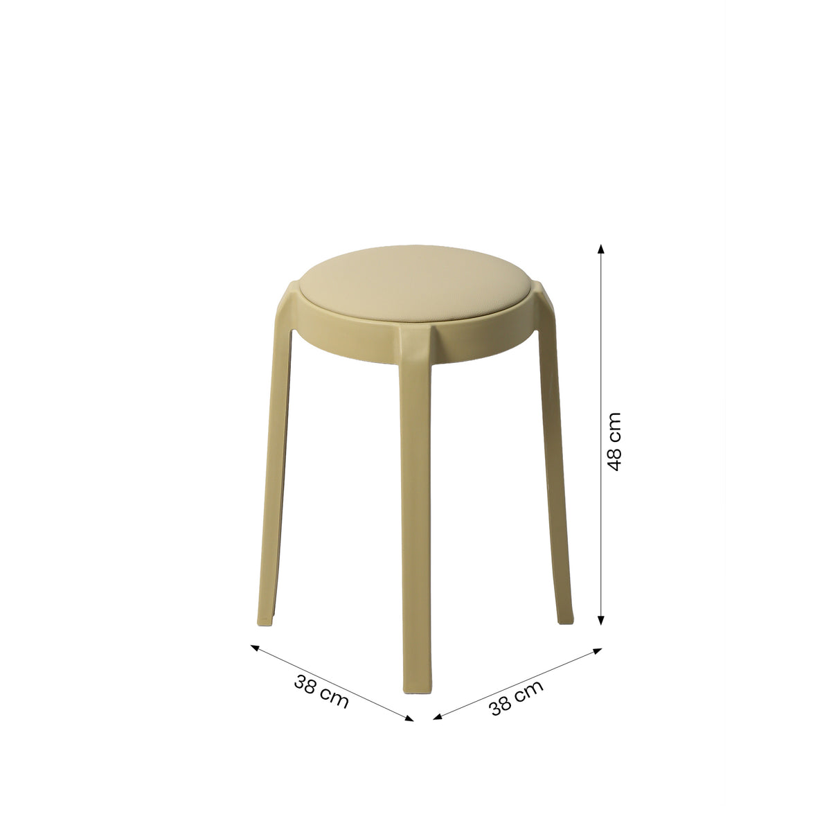 Coffee Brown Plastic Cushioned Stool By Zodiya