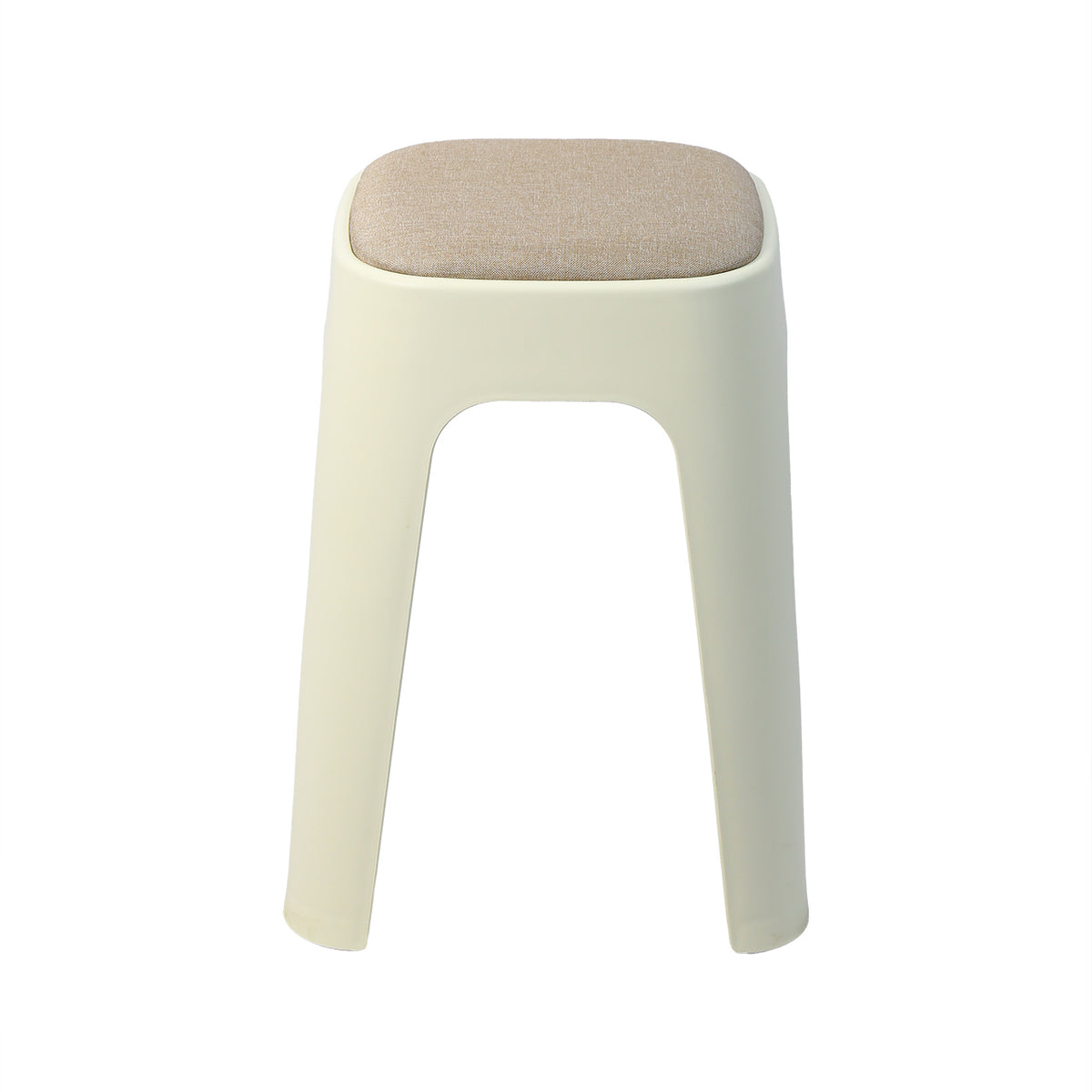 Stylish Cream Fabric Stool by Zodiya