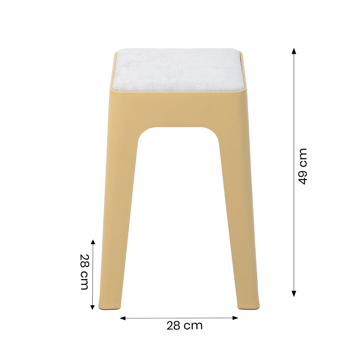 Beige Fabric Seating Stool by Zodiya
