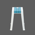 White Plastic Stool with Blue Top By Zodiya