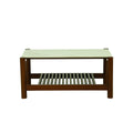 Square Wooden Marble Top Coffee Table by Zodiya