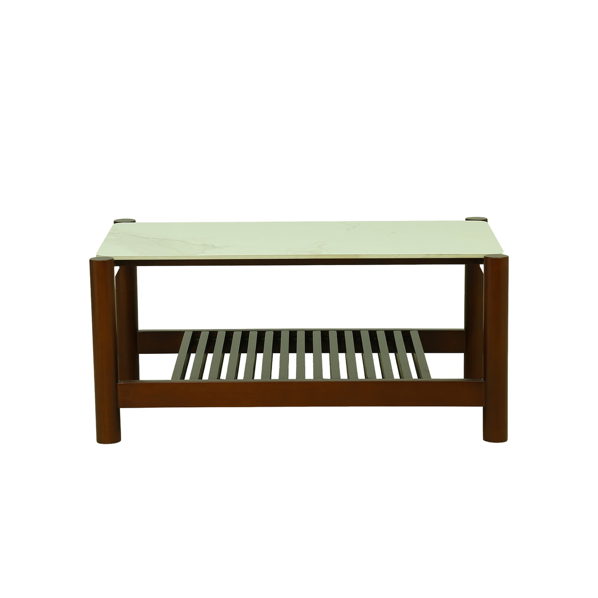 Square Wooden Marble Top Coffee Table by Zodiya