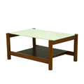 Square Wooden Marble Top Coffee Table by Zodiya