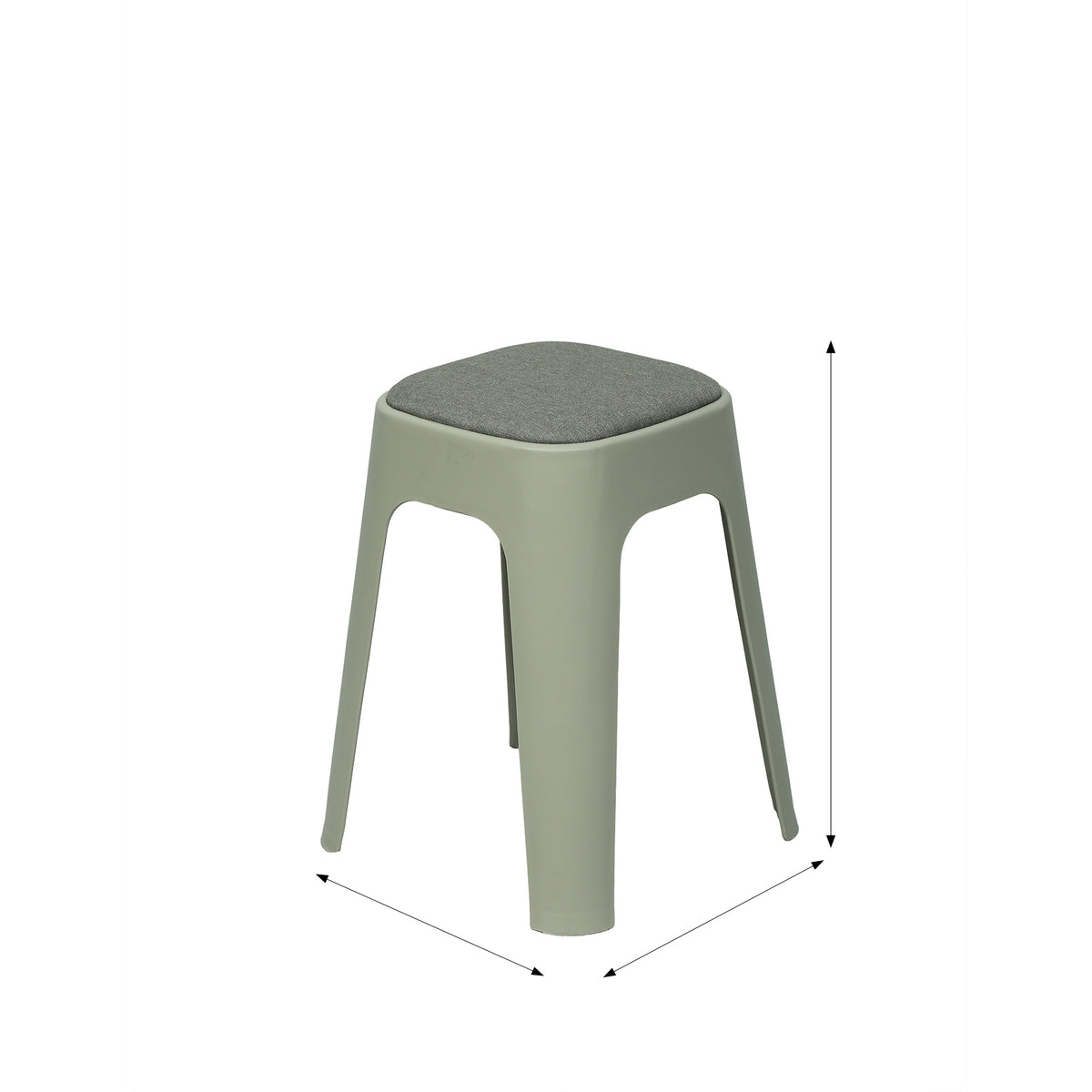 Dark Grey Fabric Seating Stool by Zodiya