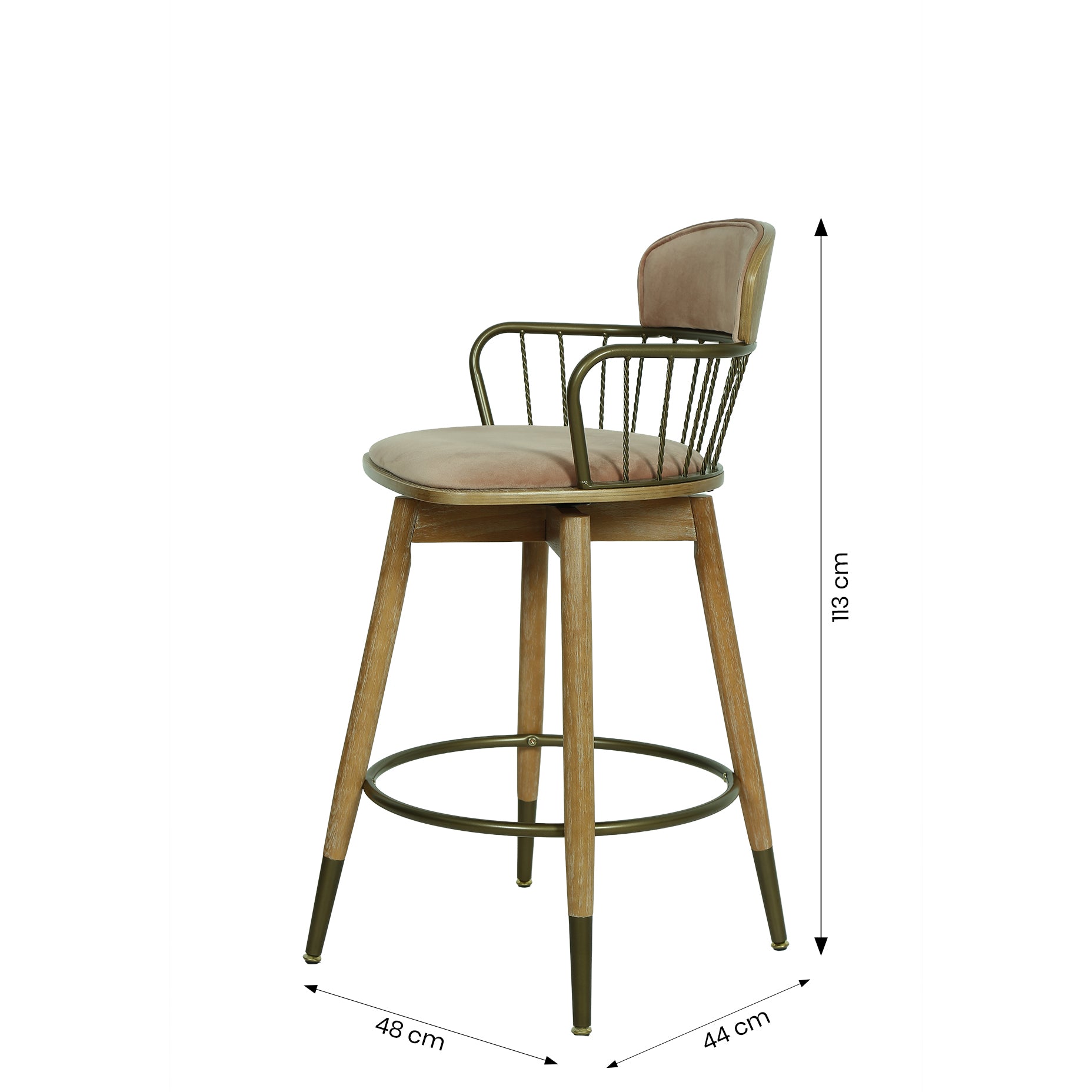 Tara Wooden Bar Chair by Zodiya