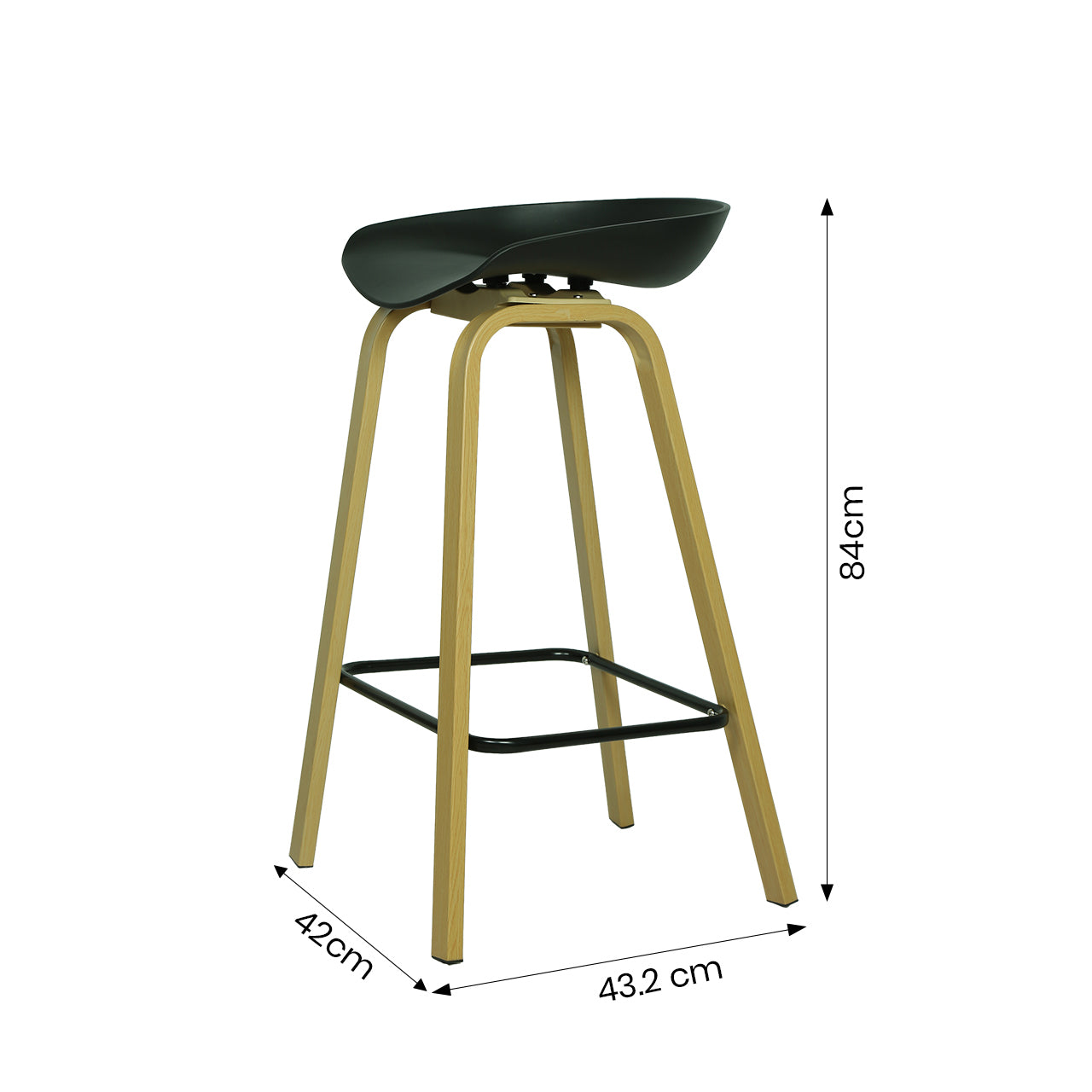 Mordic Black Bar Chair by Zodiya