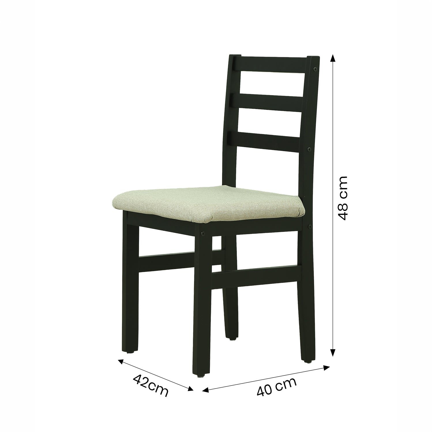 Black Padded Wooden Dining Chair by Zodiya