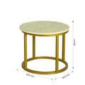 Round Marble Nesting Coffee Tables (Set of 3, Gold )by Zodiya