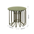 Round Glass Top Side Table with Metal Base by Zodiya
