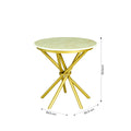 Round Marble Side Table with Metal Base by Zodiya